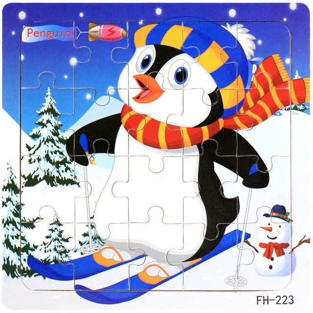 New 20 Piece Wooden 3d Puzzle Cartoon Animal Vehicle Jigsaw Puzzle Montessori Educational Toys For Kids 3-6 Years Old Quick Pick Grocers