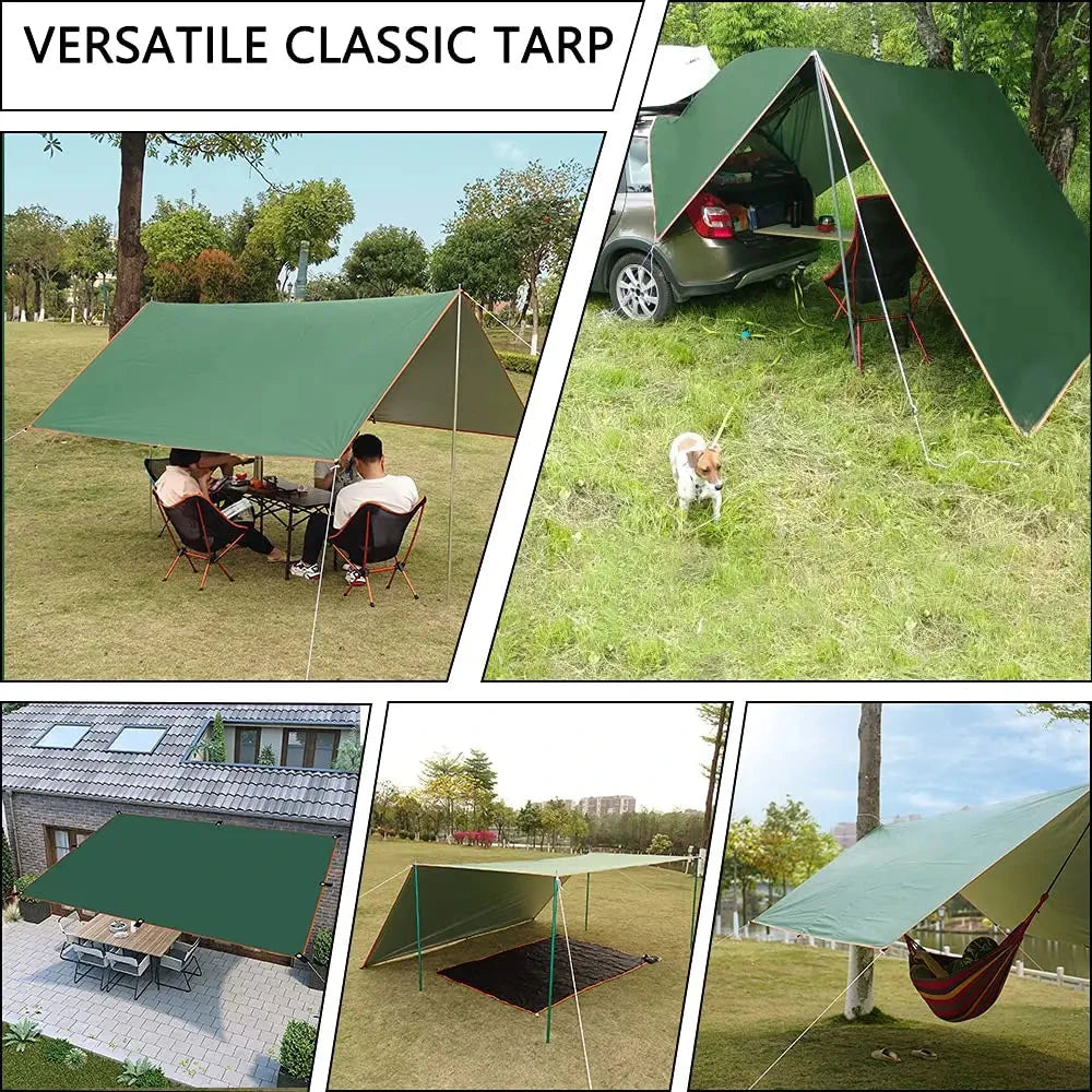 4x4m 5x3m 4x3m 3x3m Ultralight Waterproof Tarp Tent Large Camping Awning Sun Shelter Garden Canopy Outdoor Beach Shade Hiking Econic Blanks