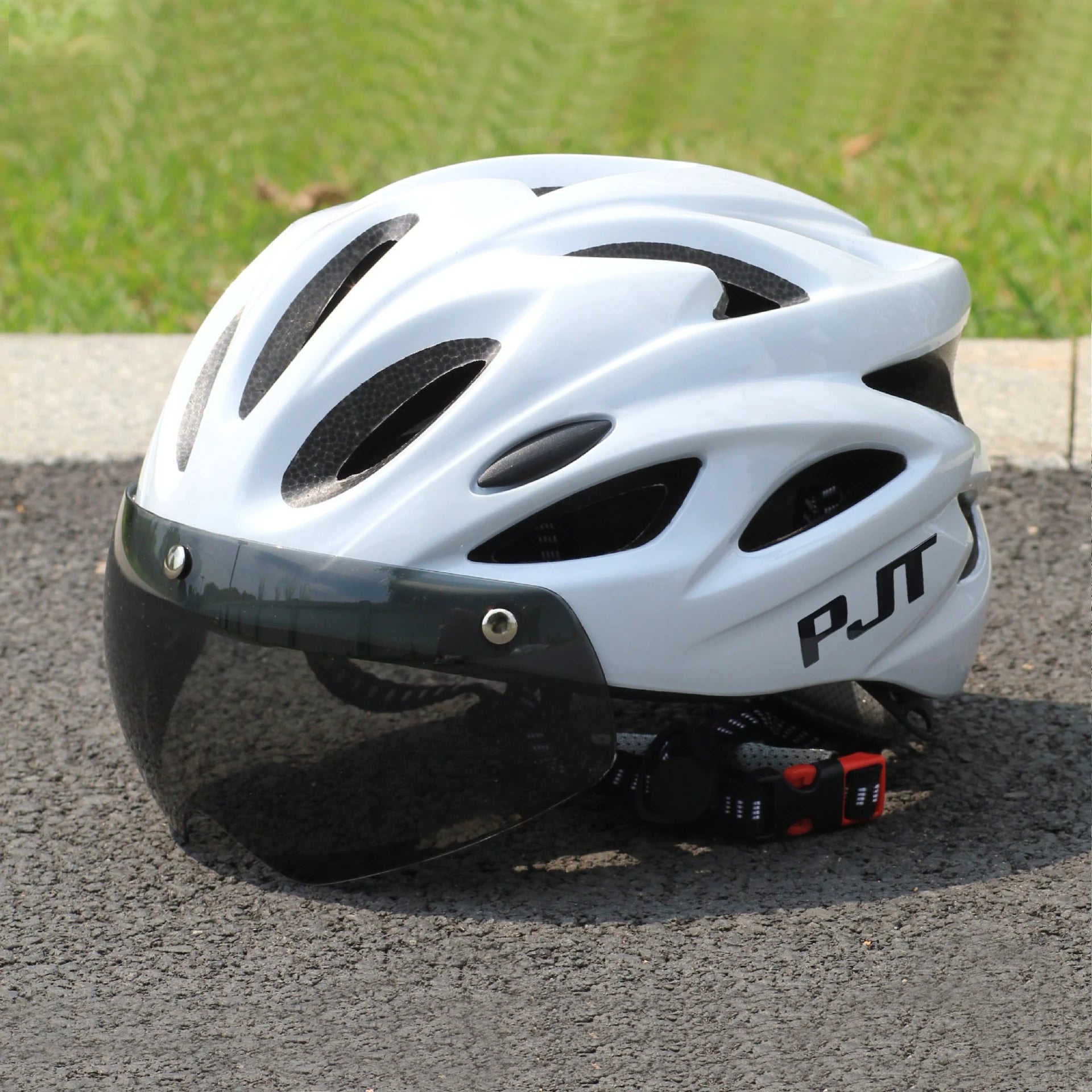 PJT Ultra-Light Magnetic Goggles Bicycle Helmet Lightweight PC Shell & EPS Foam Construction Cycling Helmet MTB Bike Helmet Quick Pick Grocers