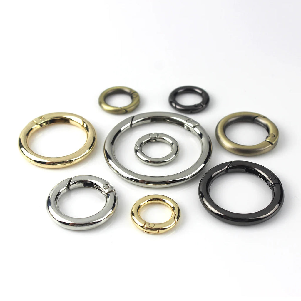 Metal spring gate O Ring Openable Keyring Leather Craft Bag belt strap buckle trigger snap clasp clip connector DIY accessory Quick Pick Grocers