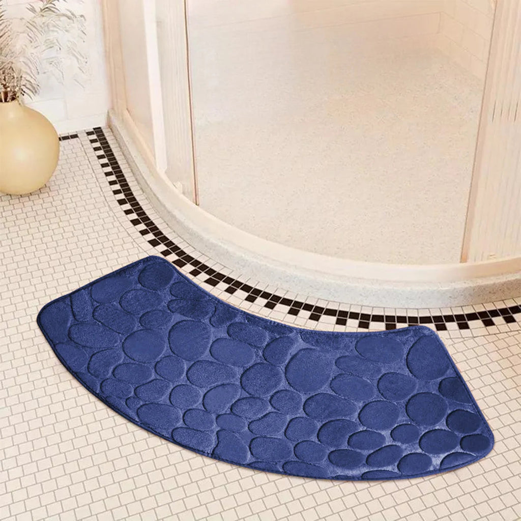 Curved bathroom mat thickened shower room absorbent door mat toilet bathroom non-slip mat dirt-resistant entrance mat Quick Pick Grocers