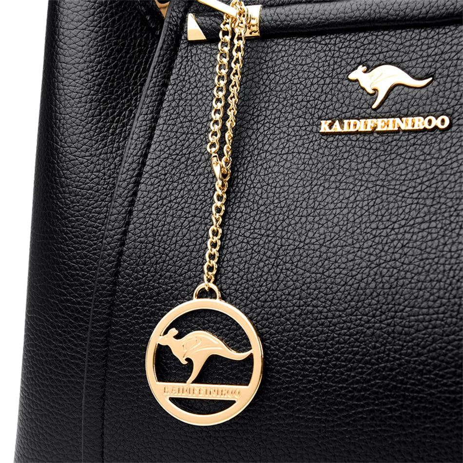 2024 Luxury Women Designer 3 Layers Shoulder Crossbody Sac Ladies Large Capacity Leather Handbags Shopper Brand Messenger Totes Quick Pick Grocers