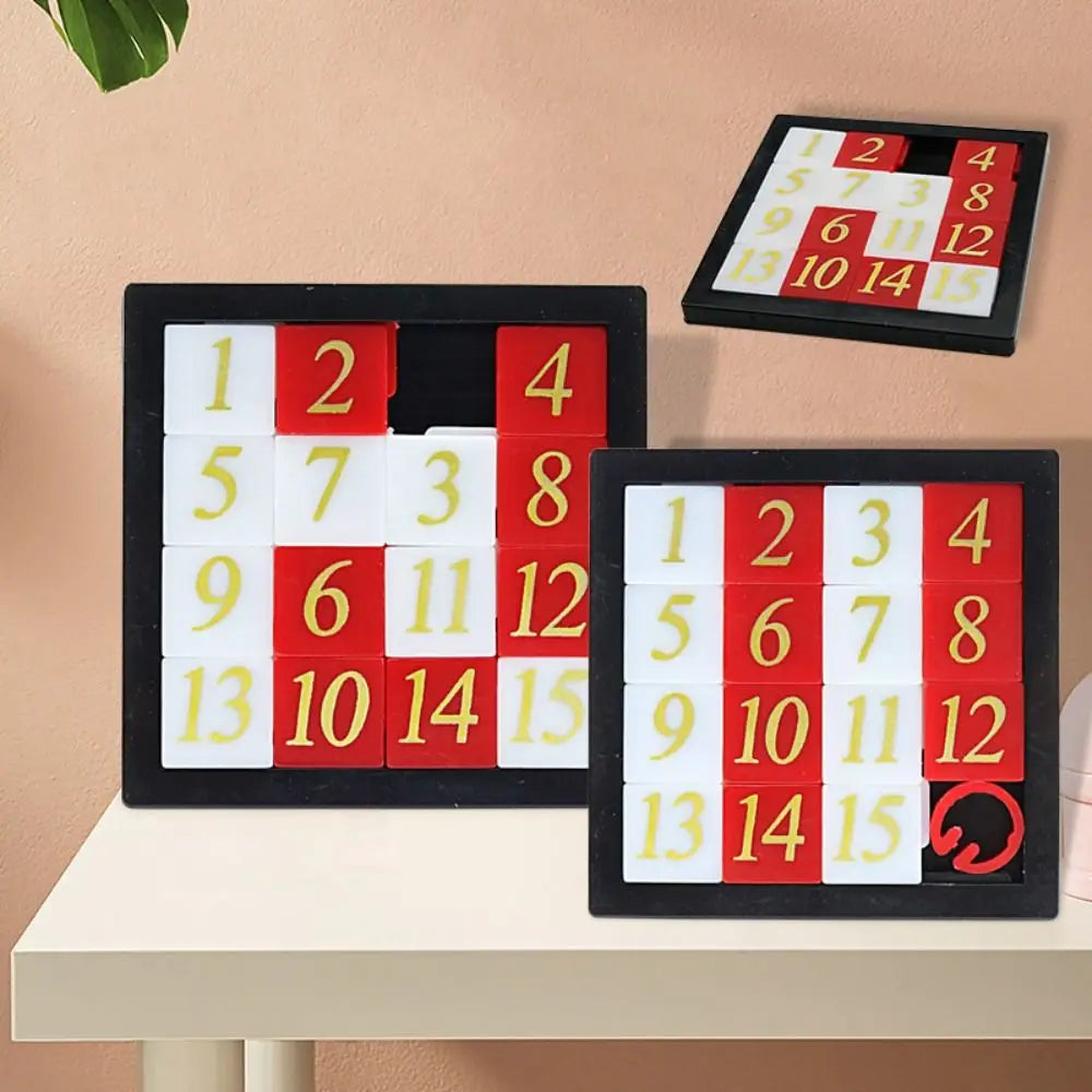 Early Educational Math Toy Developing for Children Plastic 1-15 Number Puzzles Kids Toy Sliding Puzzle Toy 15 Tiles Logics Game Quick Pick Grocers