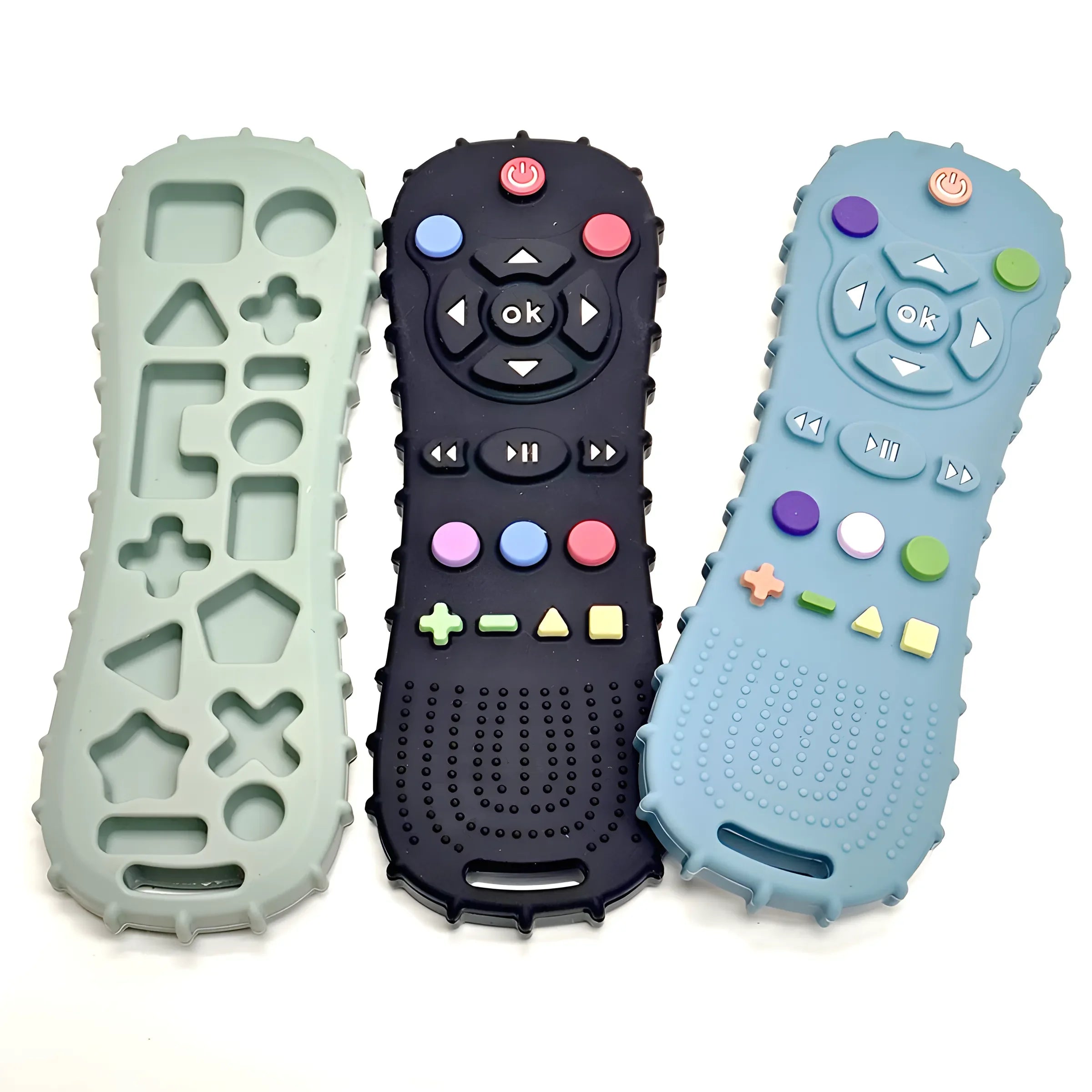 1/3PCS Baby Remote Control Teether Silicone Baby Anti-Eating Gloves Pacifier Bracelet Teething Stick Biting Toys Purest Peak