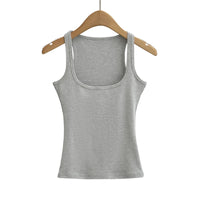 Women's Sculpted Square Neck Tank Top Summer Slim Fit Workout Athletic Crop Tops for Women Quick Pick Grocers