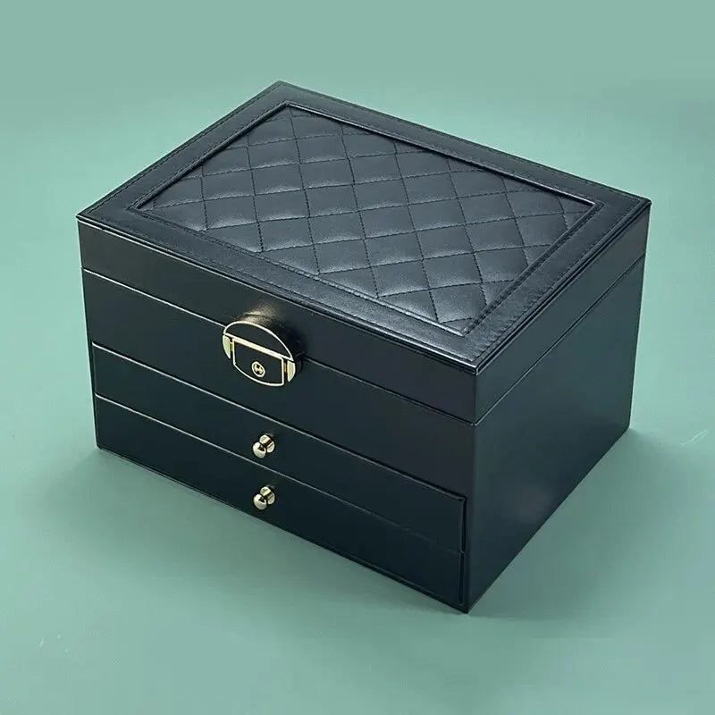 High-End Multi-Layer Drawer-Type Jewelry Box Household Large Capacity Earring Storage Organizer with Oxidation Finish Purest Peak