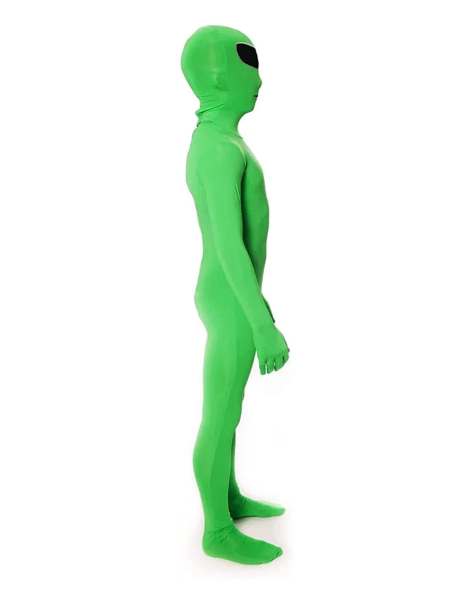 Kids Adult ET Alien Cosplay Costume Zentai Jumpsuits Green ET Alien Mascot Halloween Carnival Masquerade Bodysuit Suit Quick Pick Grocers