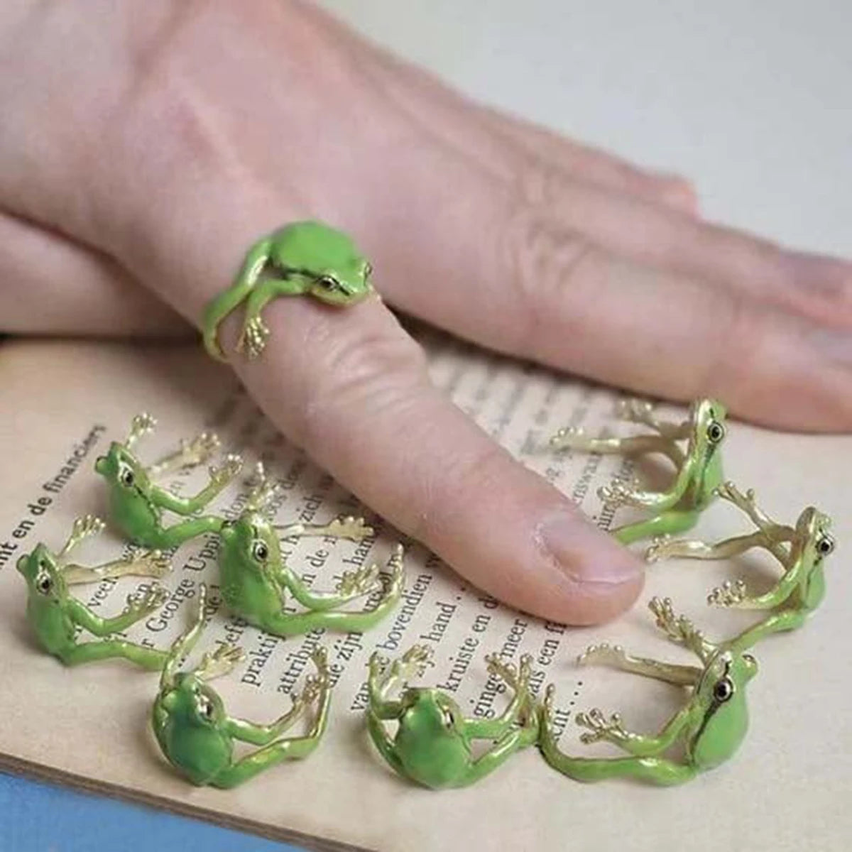 Exquisite Green Enamel Frog Open Ring For Women Cute Animal Lovely Party Adjustable Finger Jewelry Men Accessories Gifts N856 Quick Pick Grocers