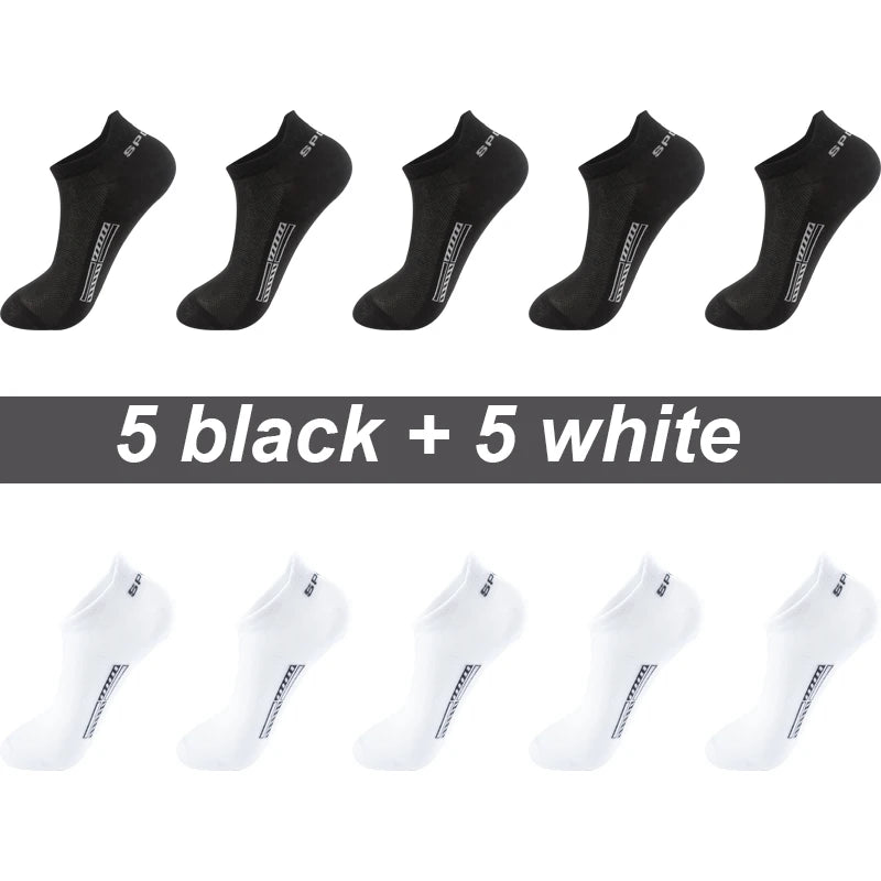 High Quality 10Pairs Men Socks Combed cotton 100% Summer Sports Sock Plus Size EUR38-48 Quick Pick Grocers