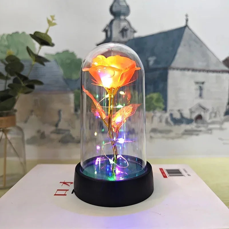 Rose Light Beautiful Realistic Looking Night Light Rose Eternal Flower Party Supplies LED Simulation Rose Flower Valentine's Day Quick Pick Grocers