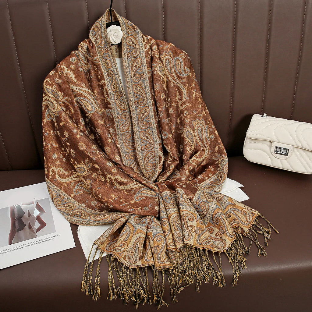 Luxury Brand Autumn Cashmere Pashmina Shawl Lady Wrap Warm Winter Scarves Design Print Female Foulard Cotton Stoles Scarf 2023 Quick Pick Grocers
