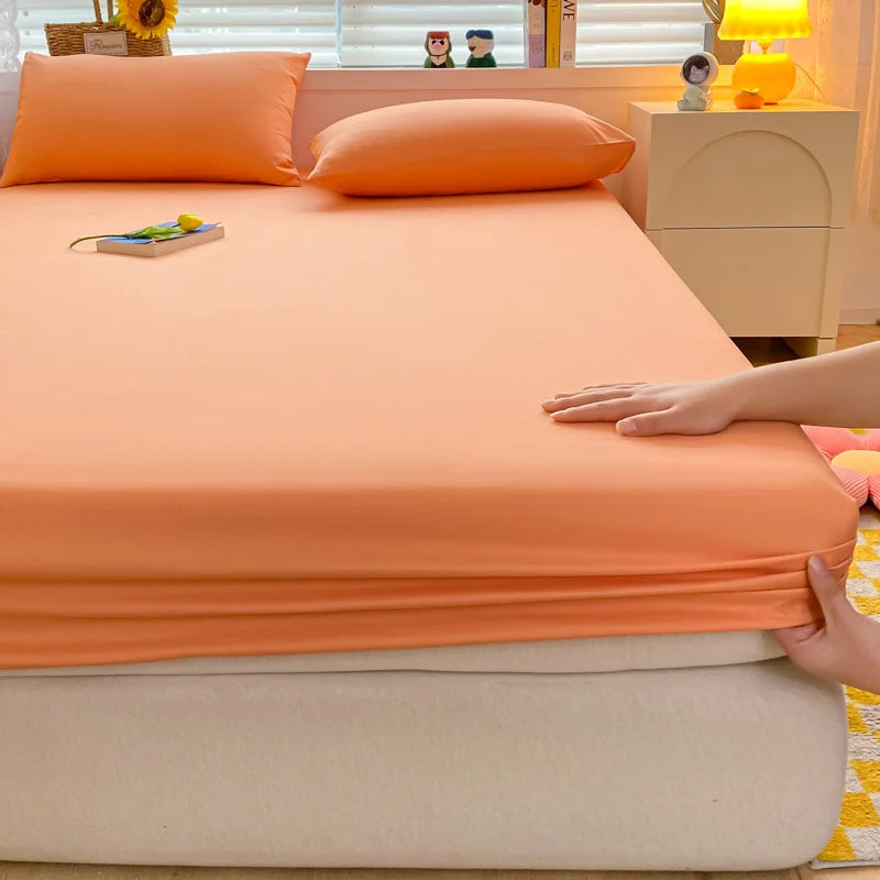 Soft Cotton Fitted Bed Sheet with Elastic Mattress Cover Quick Pick Grocers
