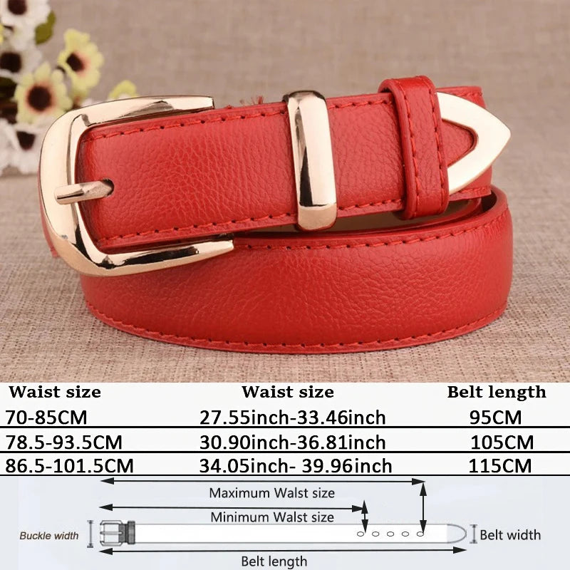 Fashion Women Genuine Leather Belts High Quality Gold Buckle Best Matching Dress Jeans Belts for Lady LB2146 Quick Pick Grocers