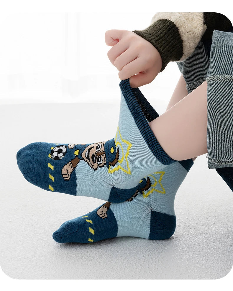 5 Pairs Paw Patrol Kids Socks Cotton Boys Cute Cartoon Socks for Children Baby Casual Socks Spring and Summer Boys Socks Quick Pick Grocers