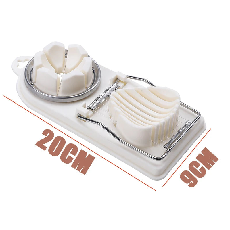 1/2PC Multi Functional Egg Cutting Artifact Stainless Steel Slicer Fancy Splitter Kitchen Divider Two in One Egg Cutter Tools Econic Blanks