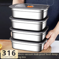 304 Stainless Steel Crisper, Lunch Box, Sealed Leak-proof Bento Box, Refrigerator Freezer Storage Box, Camping Lunch Box Quick Pick Grocers