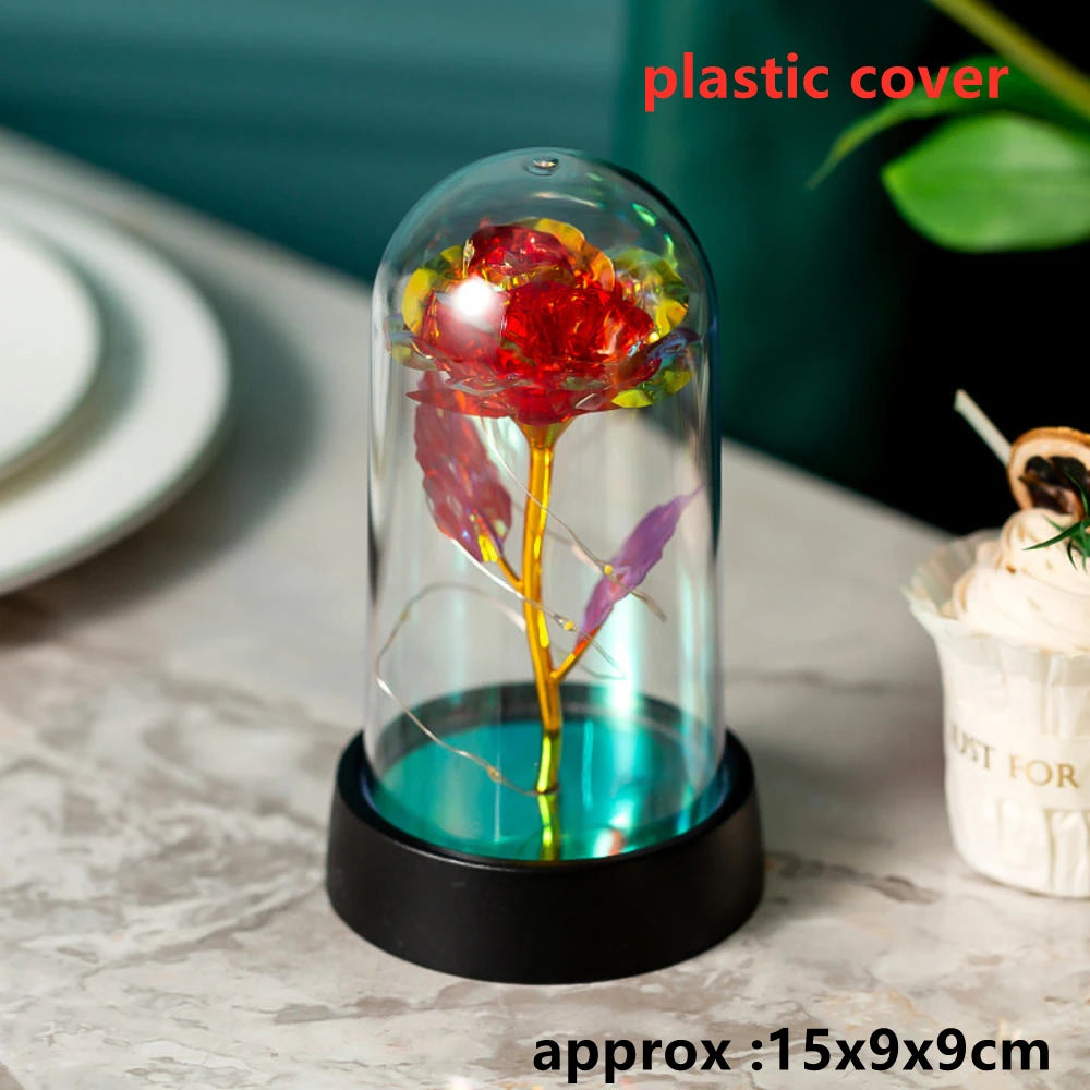 LED Galaxy Three Rose Artificial Flowers, Wedding Decoration, Creative Valentine'S Day and Mother'S Day Gift without Battery 1Pc Quick Pick Grocers