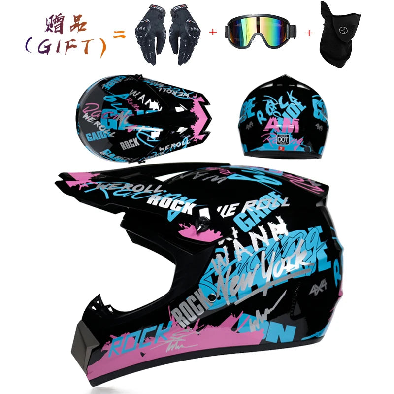 Safety Motocross Helmet Casco Motocross Bicycle Downhill Capacete ATV Cross Helmet Child Motorcycle Helmet Dot Abs 1KG Unisex