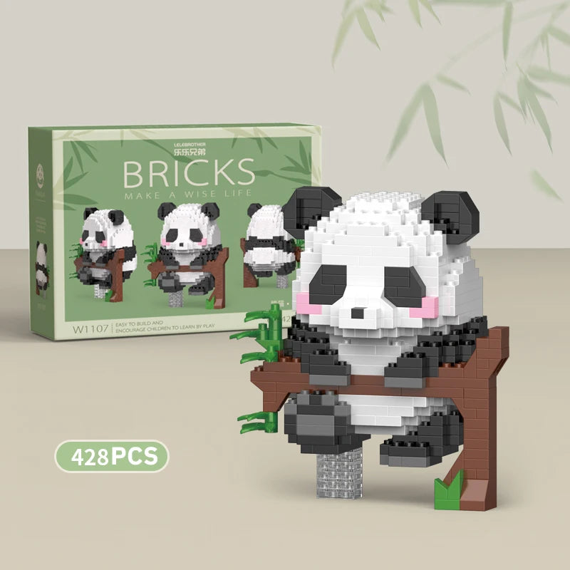 Creative DIY Assemable Animal Cute MINI Chinese Style Animal Panda Building Block Educational Boy Toys For Children Model Bricks Purest Peak Salt