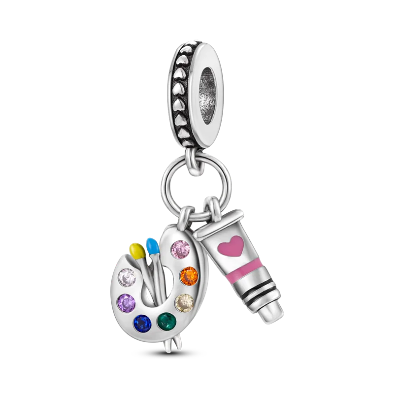 2025 Hot Sale Charms Bead 925 Sterling Silver Pink Butterfly Luminous Firefly Dangle Fit Bangle Bracelet Necklace DIY Jewelry Econic Blanks