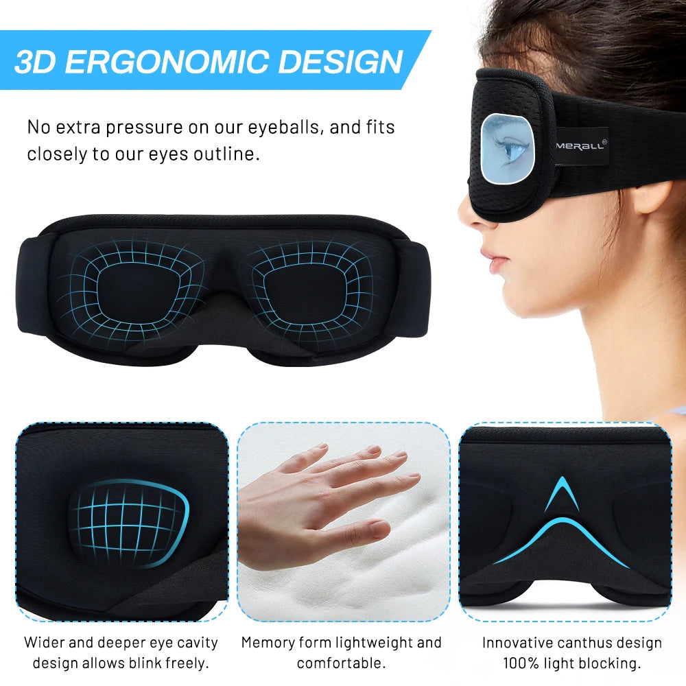 3D Sleeping Mask Block Out Light Sleep Mask For Eyes Soft Sleeping Aid Eye Mask for Travel Eyeshade Night Breathable Slaapmasker Quick Pick Grocers