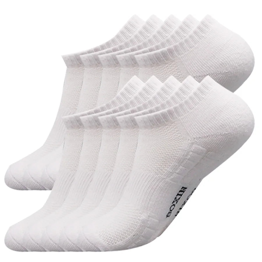 5/10/20 Pairs New Cool Men Black White Warm Socks Set Autumn Winter Male Solid Color Sport Short Socks For Men Dropshipping Quick Pick Grocers