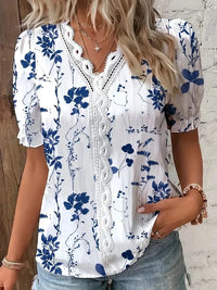 2024 Fashion Casual Vacation Shirt Women Summer V Neck Hollow Out Solid Color Blouse Female Elegant Striped Jacquard Casual Tops Quick Pick Grocers