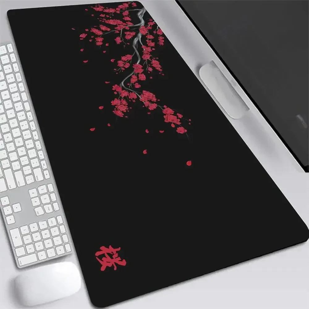 Japan Cherry Blossom Mouse Pad XXL Gray Laptops Gaming Deskmat Sakura Mousepad Anime Office Carpet Gamer Keyboard Computer Desks Quick Pick Grocers