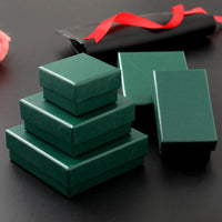 12pack White Simple Luxury Box Dark Green Paper Jewellry  Rings Earrings Bracelet Necklace Display Case Jewelry Organizer Boxes Purest Peak