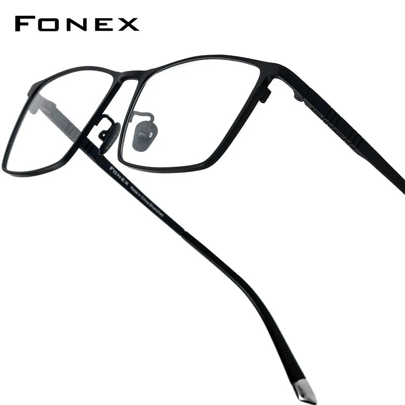 FONEX Titanium Glasses Frame Men Brand Design Square Eyewear Ultralight-Weight Japanese High-end Quality Eyeglasses Frames 85641 Econic Blanks