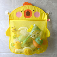 QWZ New Cartoon Duck Baby Bathroom Mesh Bag Sucker Design For Bath Toys Kids Animal Shapes Cloth Sand Toys Storage Net Bag Quick Pick Grocers