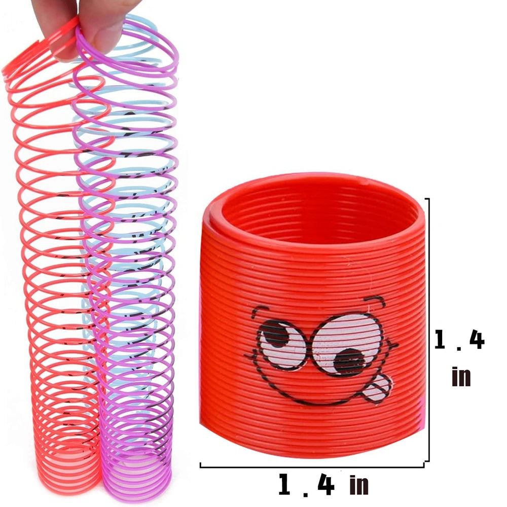 12PCS for Kids Girls Boys Smiling Face Spring Rainbow Magic Fidget Stress Coil Springs Bulk Mini Toys Party Favors Toys Quick Pick Grocers