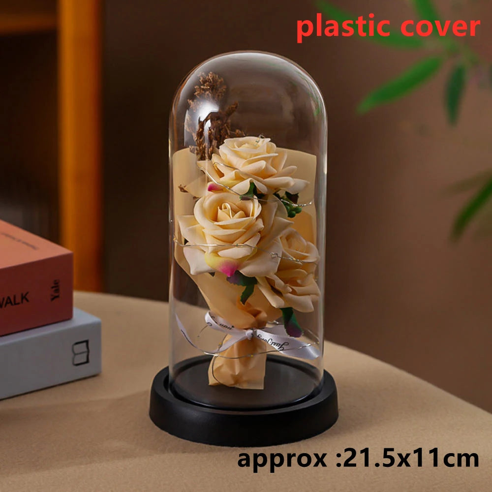 LED Galaxy Three Rose Artificial Flowers, Wedding Decoration, Creative Valentine'S Day and Mother'S Day Gift without Battery 1Pc Quick Pick Grocers