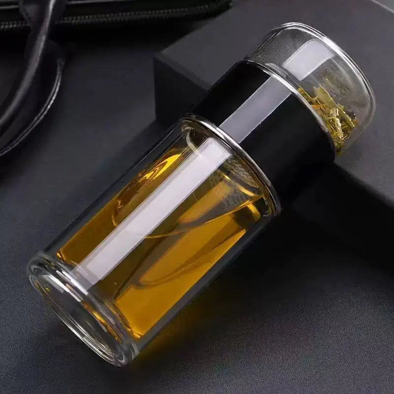 420ML Tea Water Bottle High Borosilicate Glass Double Layer Tea Water Cup Infuser Tumbler Drinkware Water Bottle With Tea Filter Econic Blanks