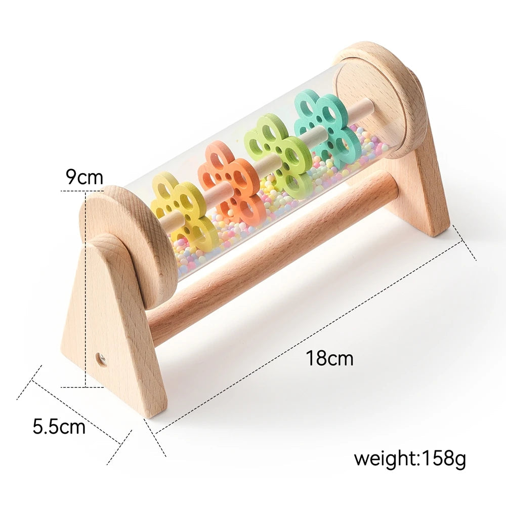 Montessori Rain Stick Toy for Babies Wooden Rainmaker Musical Shaker,Sensory Educational Instrument for Toddlers 6-12 Months Purest Peak