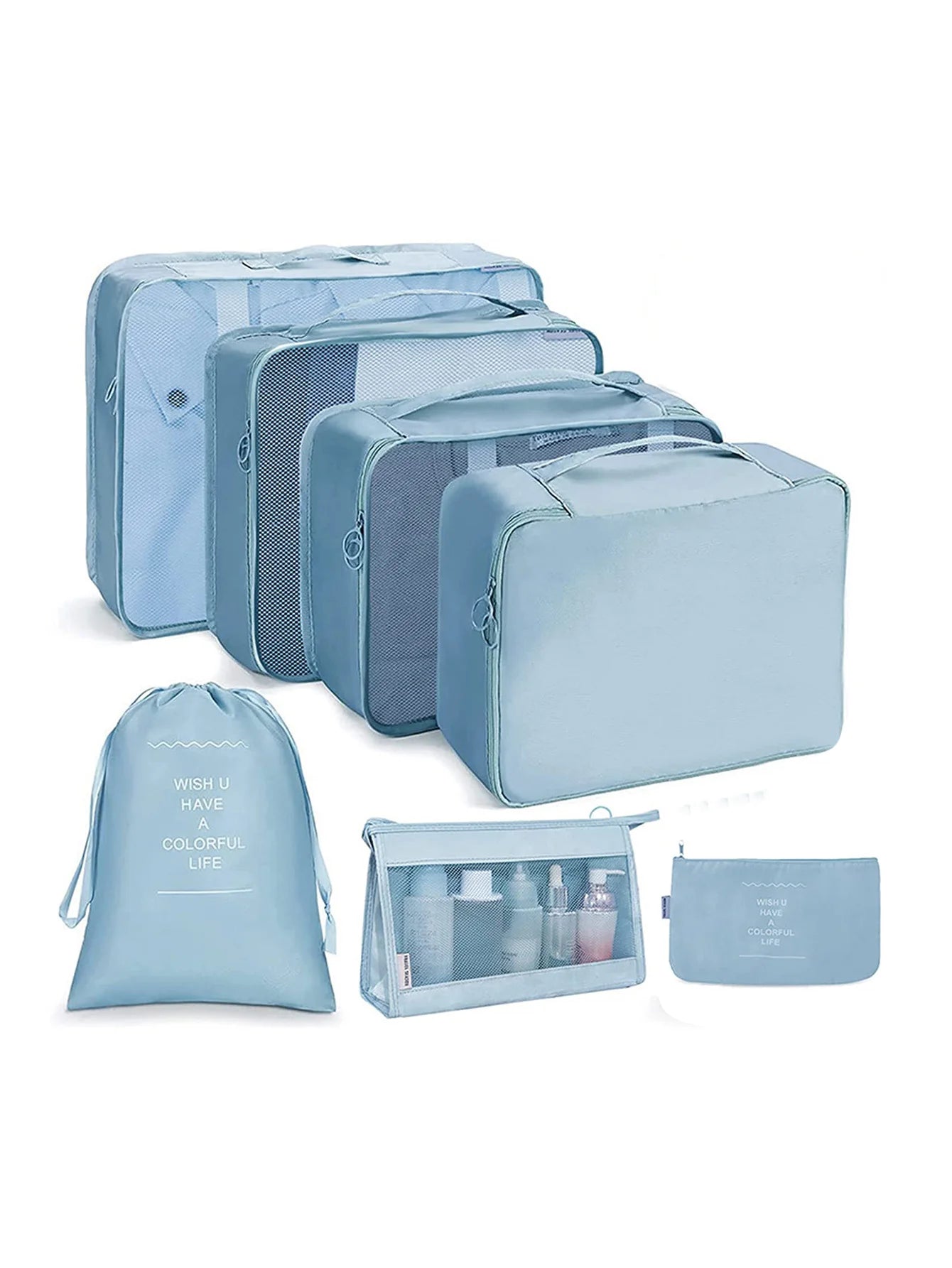 7/8/9/10 Pcs Set Travel Organizer Storage Bags Suitcase Packing Cubes Set Cases Portable Luggage Clothes Shoe Tidy Pouch Folding Econic Blanks