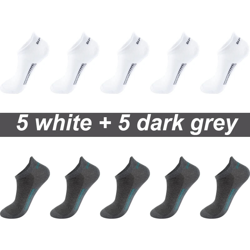 High Quality 10Pairs Men Socks Combed cotton 100% Summer Sports Sock Plus Size EUR38-48 Quick Pick Grocers