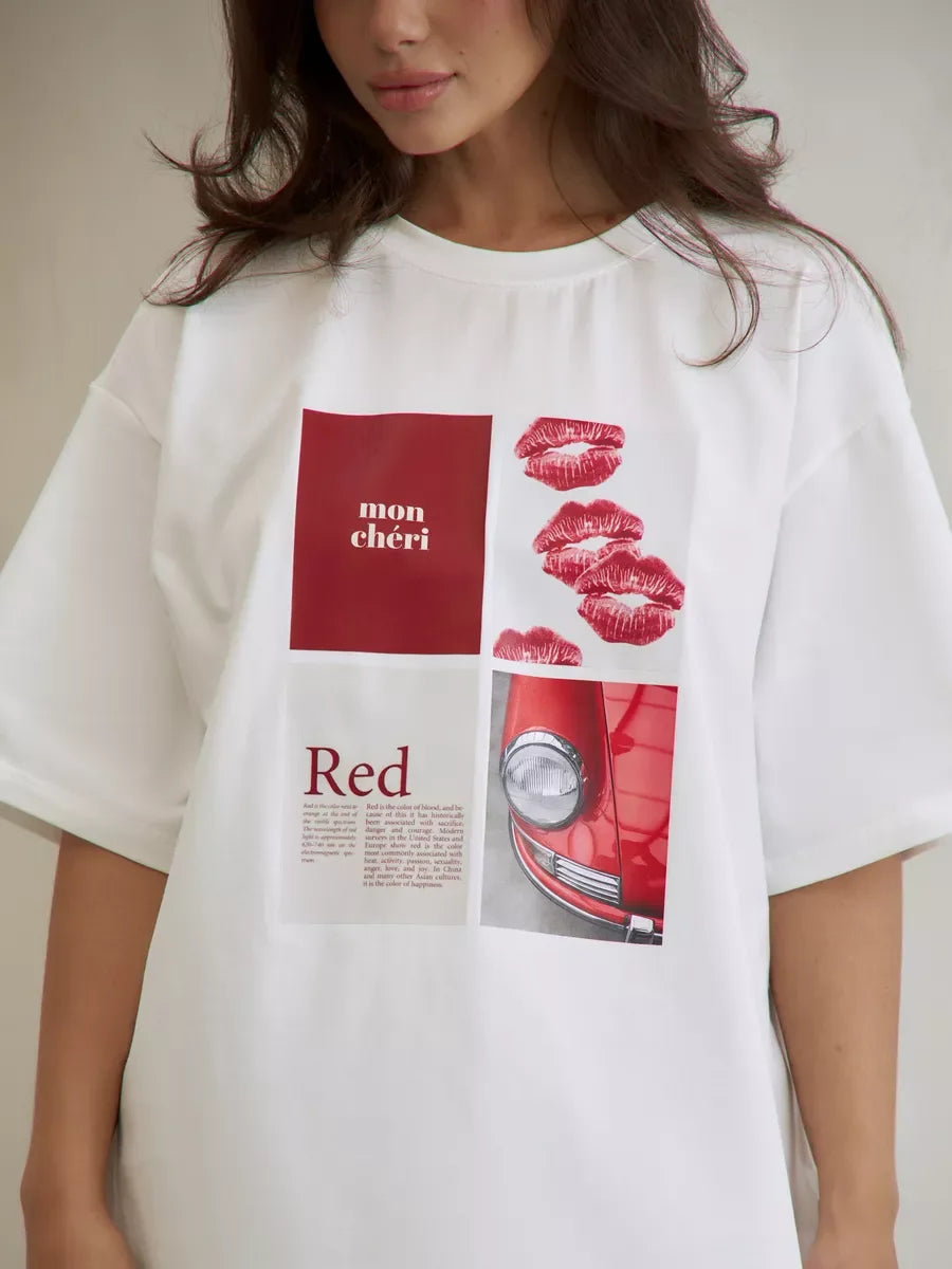 European American Hot Girl American Y2K Design Printed T-shirt Summer Women Ins Pure Cotton High Street Retro Short-sleeved Top Quick Pick Grocers