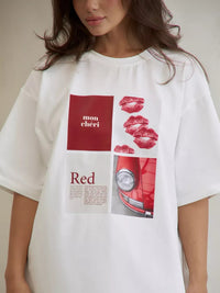 European American Hot Girl American Y2K Design Printed T-shirt Summer Women Ins Pure Cotton High Street Retro Short-sleeved Top Quick Pick Grocers