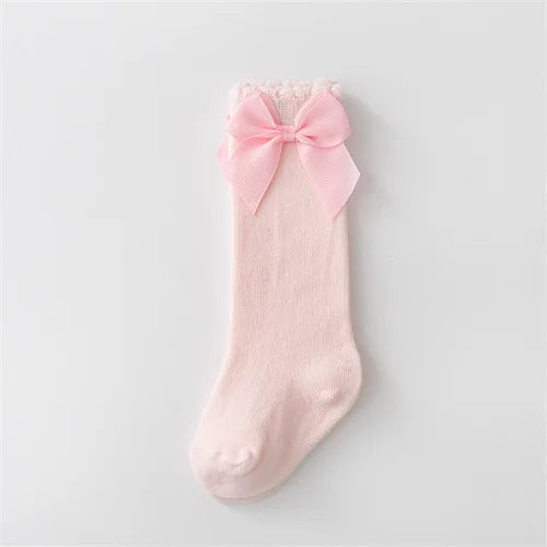 Lawadka Cotton Baby Girls Socks With Bows Knee High Children Princess Socks For Girls Toddler Kids Long Sock Autumn 0-7Years Old Quick Pick Grocers