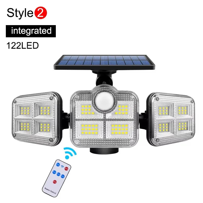 122/333LED Solar Lights Outdoor Motion Sensor Human Induction 3 Modes IP65 Waterproof Solar Power Garage Yard Corridor Wall Lamp Econic Blanks