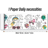 90cm Animal Canvas Children's Drawing Roll DIY Coloring Paper Roll Color Filling Graffiti Paper-cut Painting Educational School Quick Pick Grocers