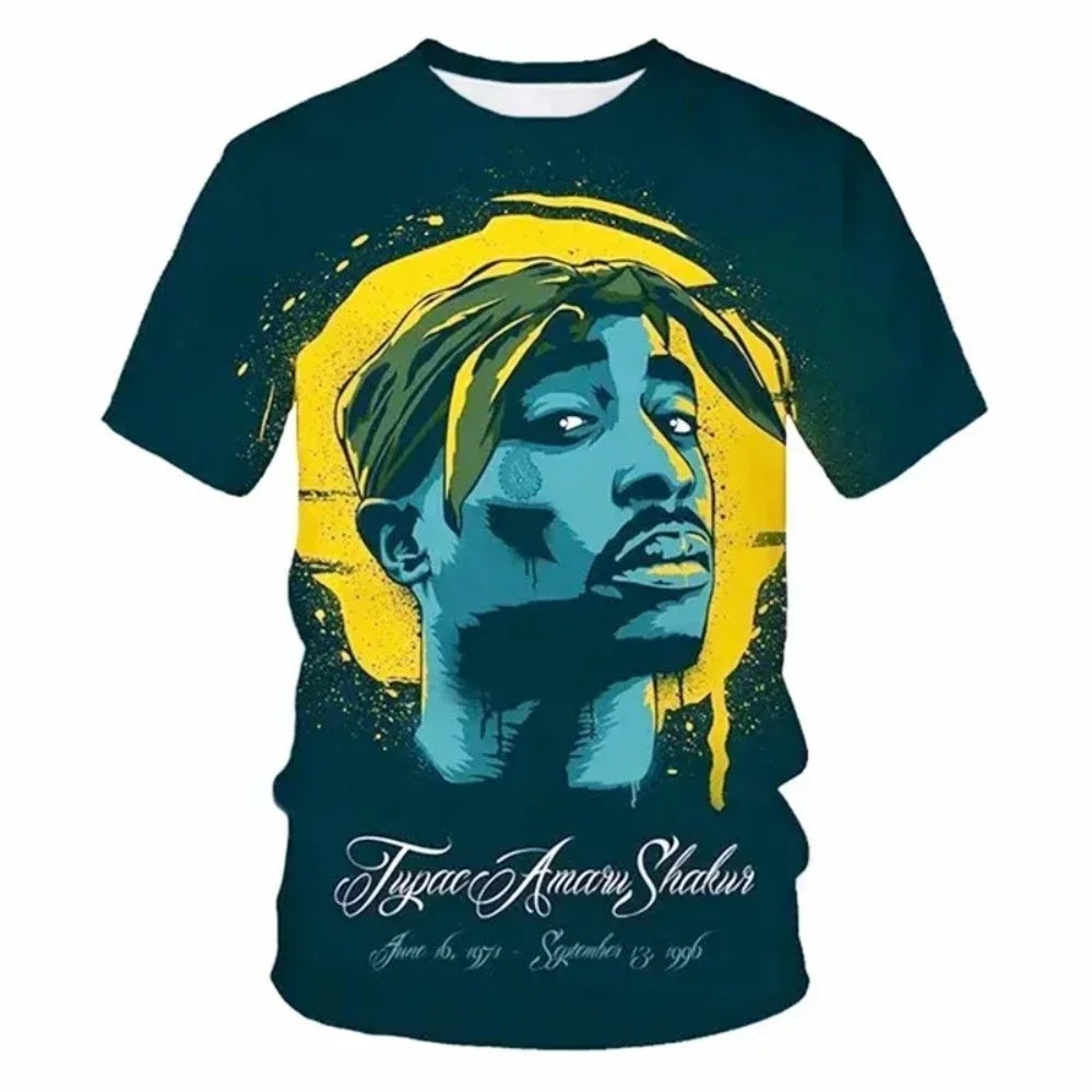 New T-Shirt Harajuku Men T-Shirt Fashion 2pac Graphic T Shirts Hip Hop Men's T-Shirts Summer Tops T-Shirts Man Designer Clothes Quick Pick Grocers