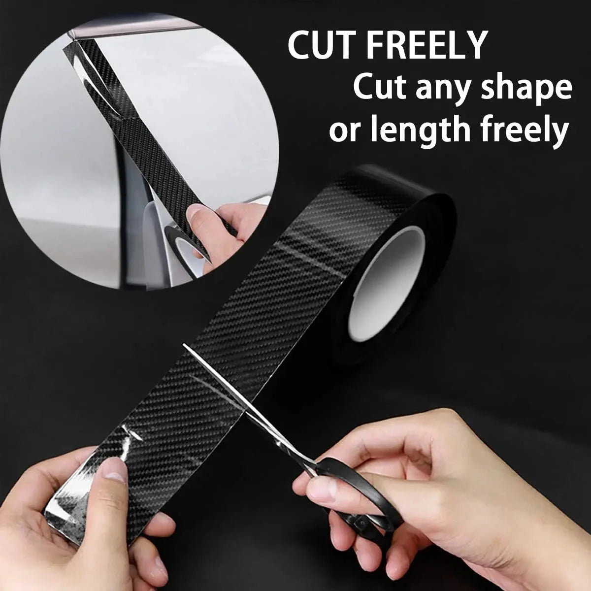 1-10m Nano Carbon Fiber Car 3D Tape Sticker Door Mirror Paste Protector Strip DIY Protection Protective Film Waterproof Adhesive Econic Blanks