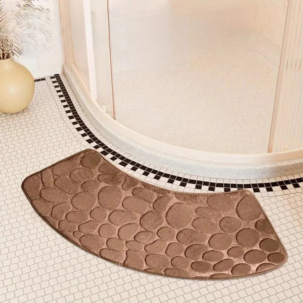 Curved bathroom mat thickened shower room absorbent door mat toilet bathroom non-slip mat dirt-resistant entrance mat Quick Pick Grocers