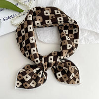 55cm Laies Headband Cotton Linen Square Scarf Women Korean College Girls Fashion Spring Autumn New Style Elegant Neck Scarves Quick Pick Grocers