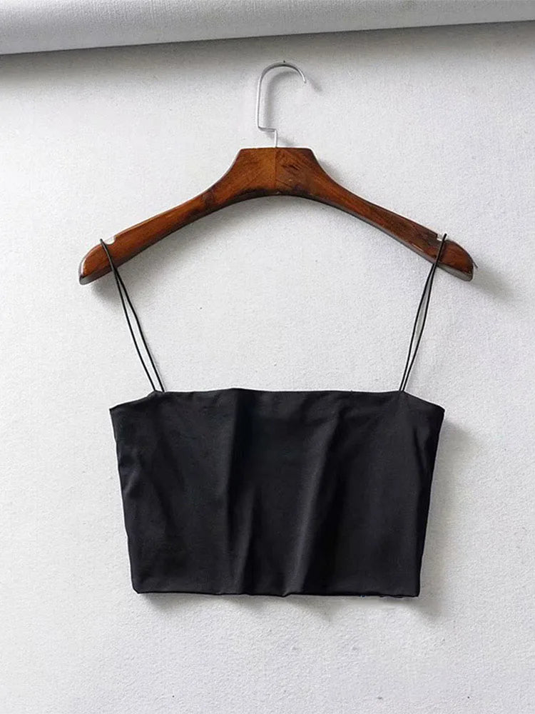 2022 Summer Women's Crop Top Sexy Elastic Cotton Camis sleeveless Short Tank Top Bar Quick Pick Grocers