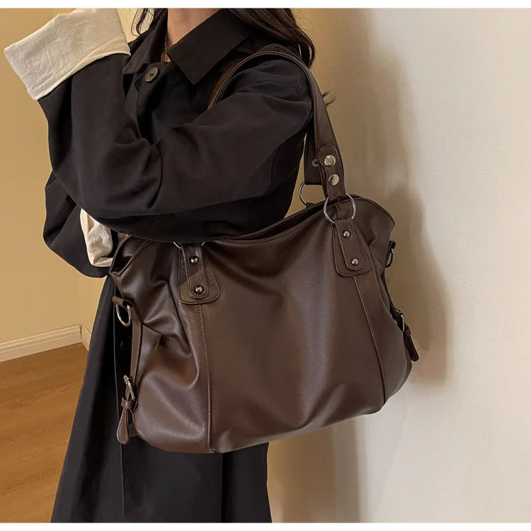 Soft Interior Compartment Shoulder Bags 2026 High Quality Contrasting Colors Bags for Women Fashion Zipper Pu Women's Handbags Quick Pick Grocers