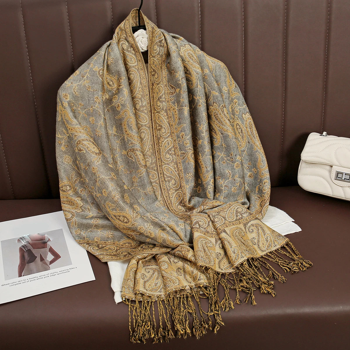 Luxury Brand Autumn Cashmere Pashmina Shawl Lady Wrap Warm Winter Scarves Design Print Female Foulard Cotton Stoles Scarf 2023 Quick Pick Grocers