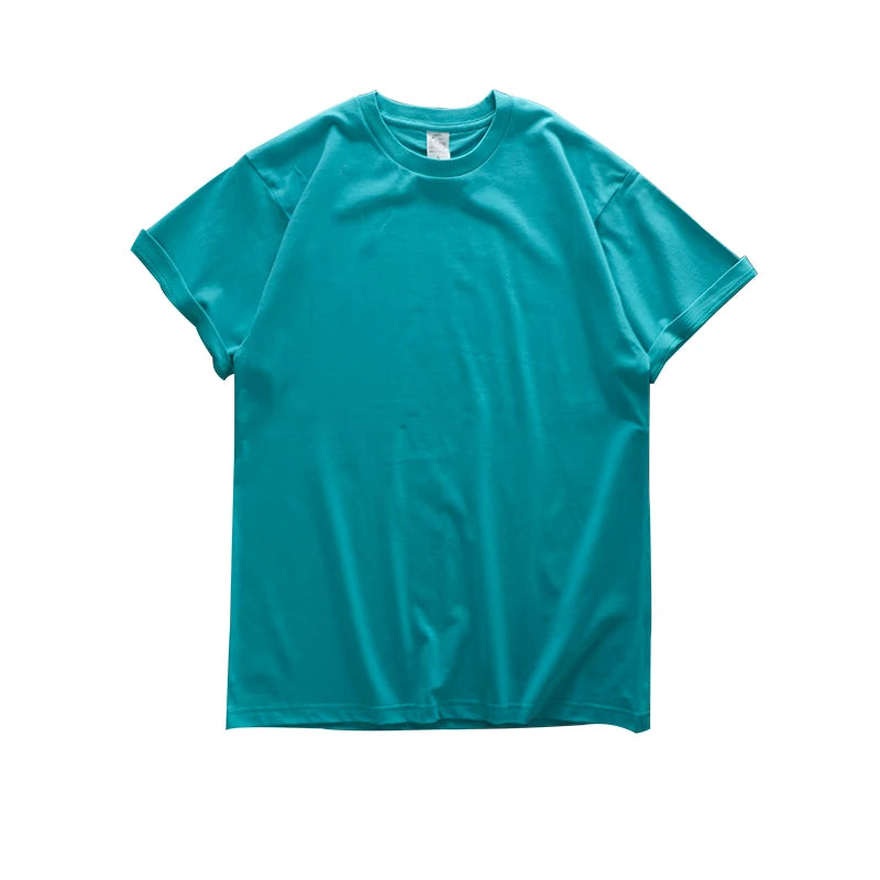 Dukeen 280gsm Oversized Heavy T-Shirt for Men Summer Short Sleeve Tee Cotton Solid Color Top Casual T Shirts One Piece Quick Pick Grocers
